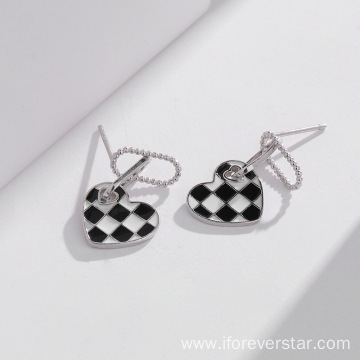 Checkerboard Women Valentines Earrings Love Earrings